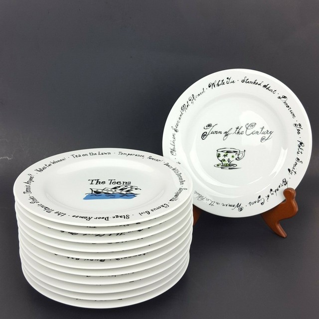 Set of 12 Pottery Barn Decade Millennium Series 8.25” Salad Dessert