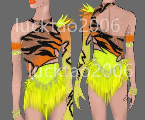 new style Ice Skating Figure skating Dress Gymnastics Dance Costume 88162