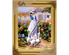 "Lady" Printed Needlepoint Tapestry  Kit  6033K