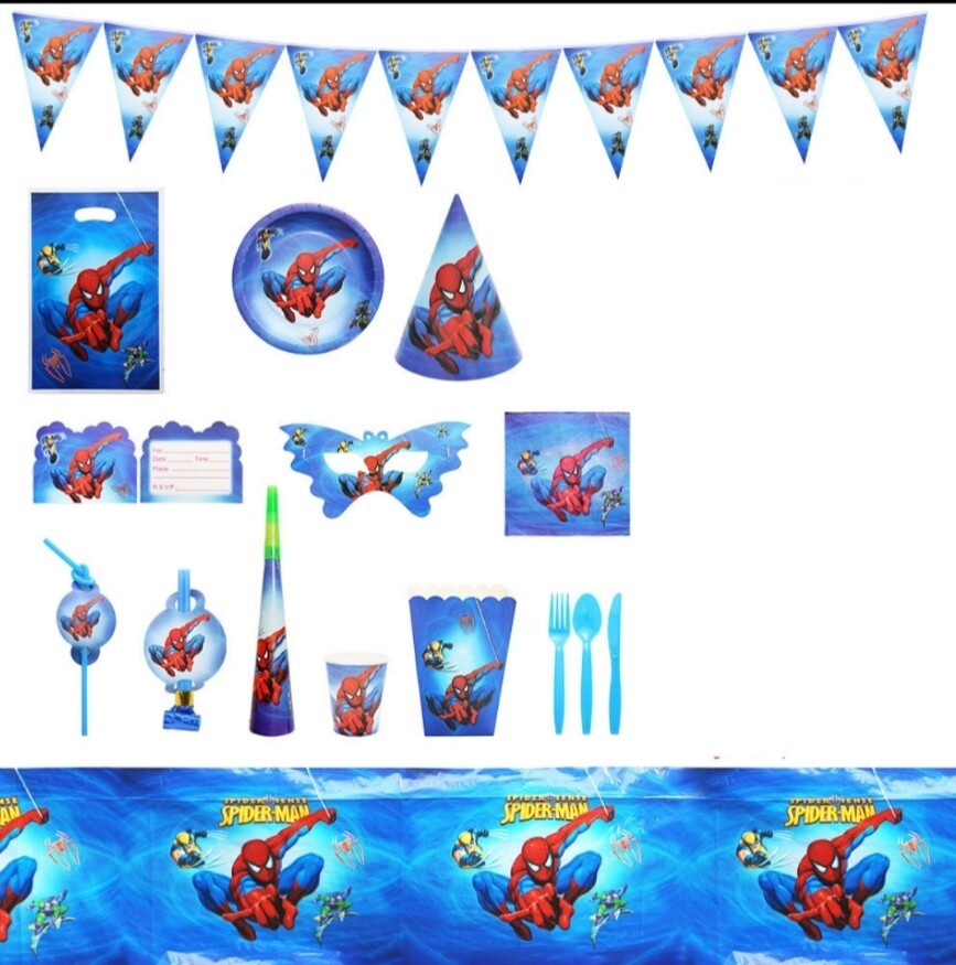Spiderman Tablewear Set 136 Pcs