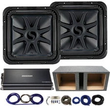 Kicker 44L7S122 12" L7 Subwoofers with 43CXA18001 Amplifier & Vented Sub Box