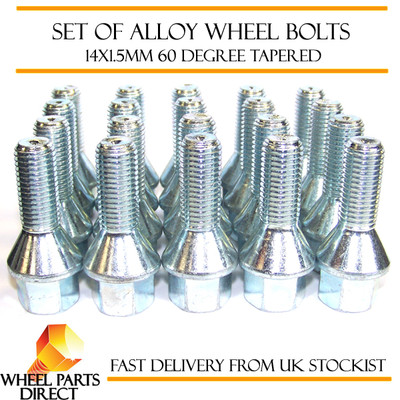 Alloy Wheel Bolts (20) 14x1.5 Nuts Tapered for Citroen Dispatch [Mk1] 96-06