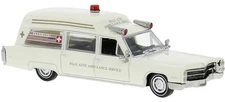Brekina 1/87 1966 Cadillac Miller Meteor Ambulance Hearse Palo Alto HO Scale