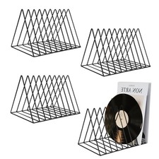 4 Pack Triangle Magazine Holder File Record Organizer 9 Slot Vinyl Display St...