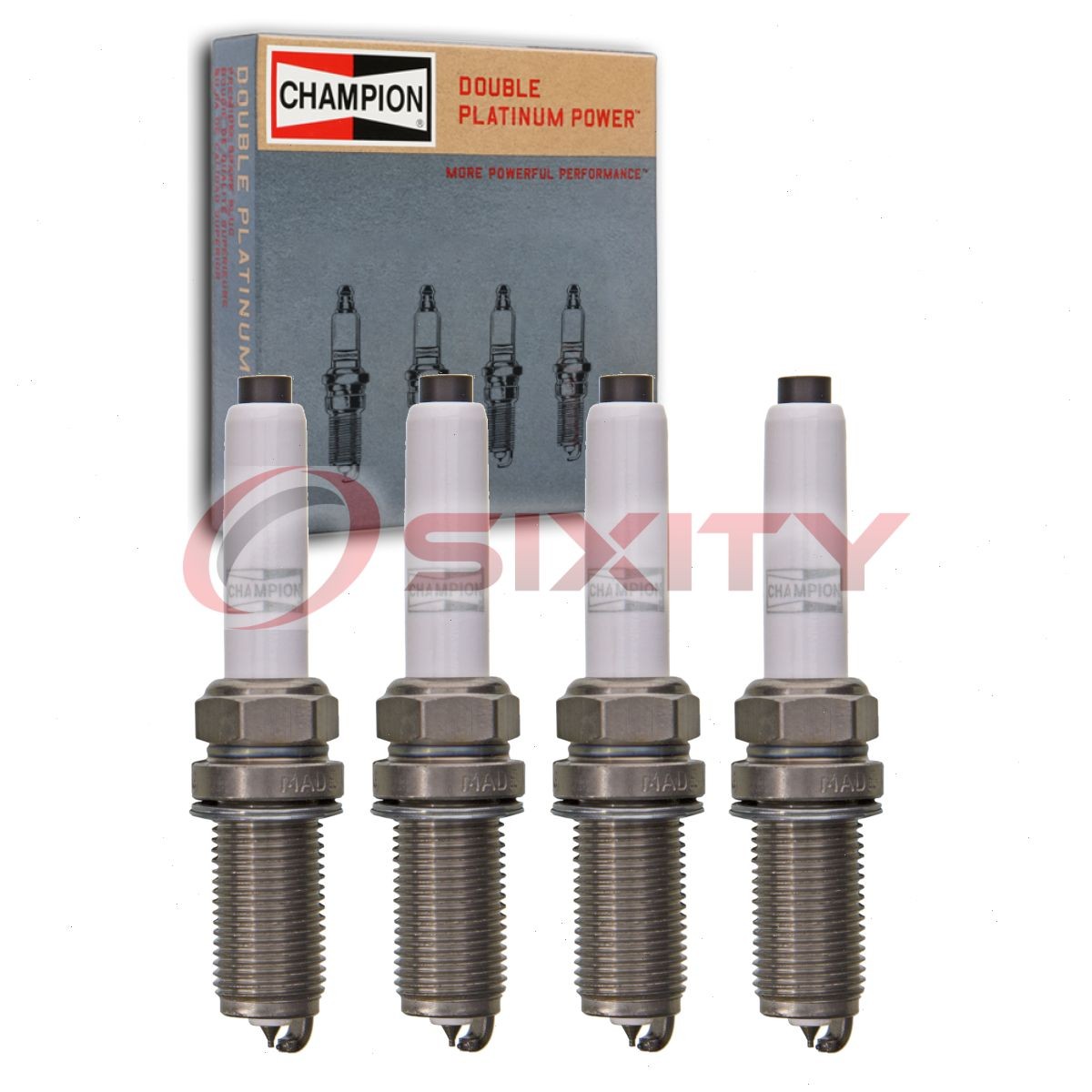 4 pc Champion Double Platinum Spark Plugs for 2014-2019 Volkswagen Passat gv