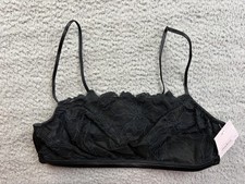 Auden Bralette Womens Small Black Lace Wireless Straight Neck Adjustable Bra NWT