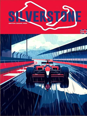 F1 Silverstone British Grand Prix Druck auf Leinwand Wandbild ungerahmt 30 x 45 cm
