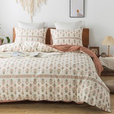 HoneiLife Queen Duvet Cover Set - Breathable 100 Cotton Floral 3pcs Wildflow...