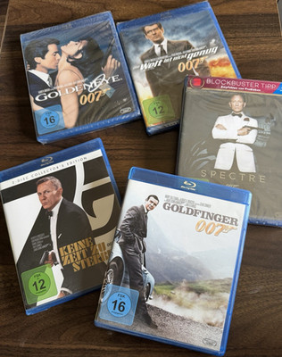 5x James Bond 007 Blu-ray Goldfinger, Spectre, Goldeneye 
