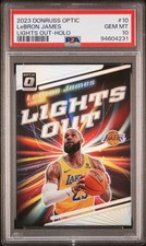 2023 PANINI DONRUSS OPTIC LIGHTS OUT HOLO #10 LEBRON JAMES PSA 10