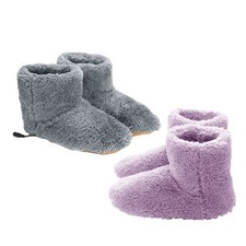 Electric Foot Warmer 1 Pair Heated Boots USB Plug-in Plush Foot Heater Shoes