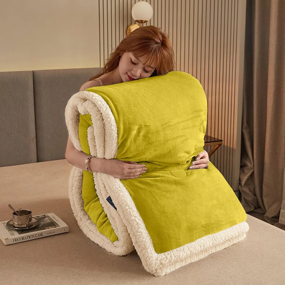 Sherpa Fleece Blanket for Winter Ultra Soft Warm Sherpa Bedding Throw ALL Sizes - Image 3 of 4