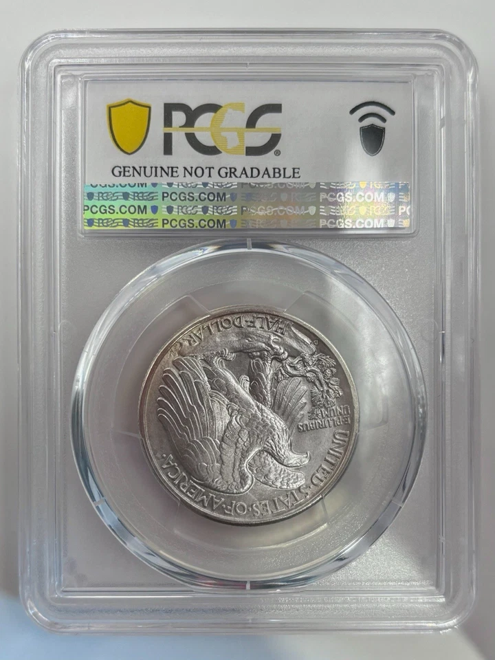 1938-D 50C Walking Liberty Silver Half Dollar PCGS Uncirculated Detail (Cleaned) - Image 2 of 3
