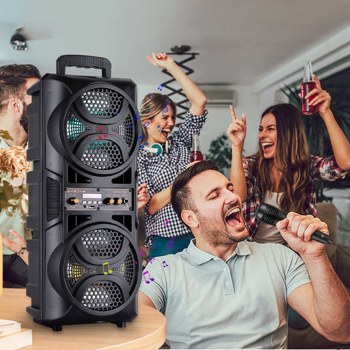 3000W Bluetooth Portable Speaker Heavy Bass Sound System Party Lot With Remote