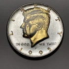 DANBURY MINT 1995 P KENNEDY HALF DOLLAR GOLD & SILVER Colored United State COIN