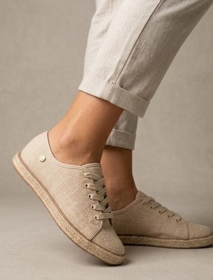 Beira Rio Women s Casual Canvas Espadrille Ilyria Sneakers in Beige Size 9