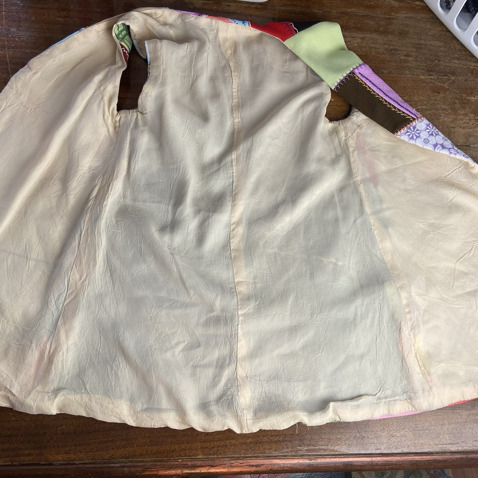 Vintage 60s 70s Polyester Patchwork Crazy Quilt V… - image 8