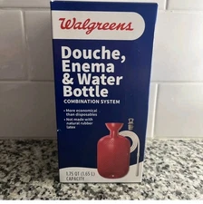 Walgreens Douche Enema Ribbed Water Bottle System 1.75 QT Warm Cold Application