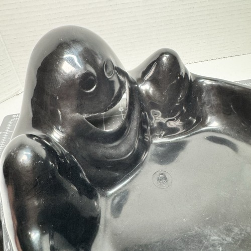 Vintage Black Ghost Halloween Candy Dish Bowl – Smiling Ghost Figure Decor - Picture 4 of 12