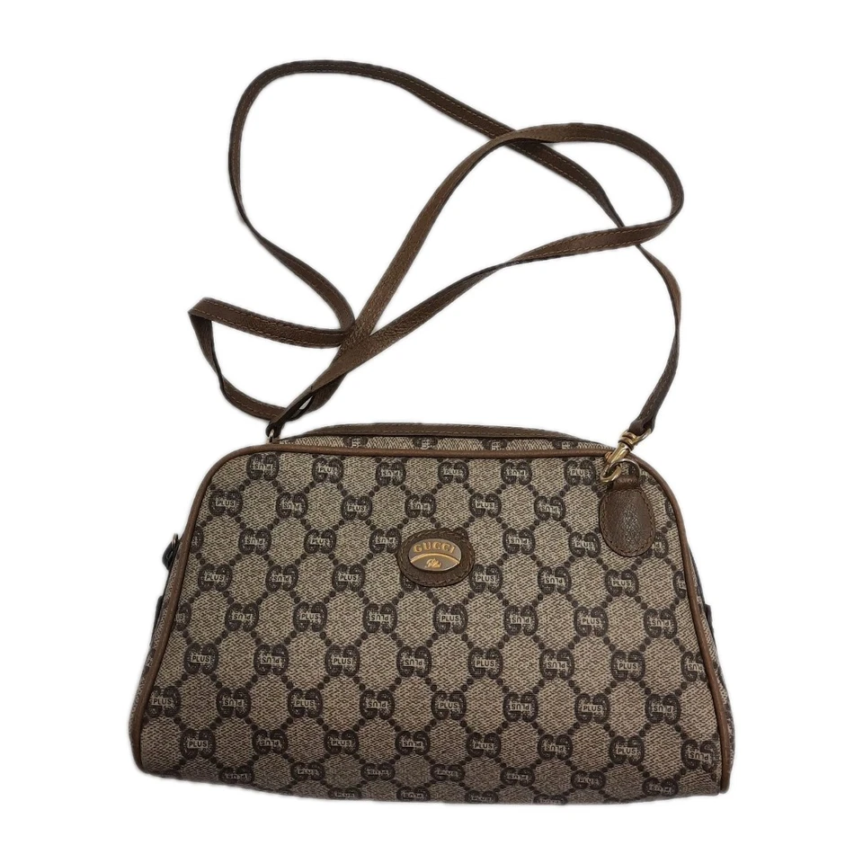 Bolso Bandolera Gucci Supreme Plus Vintage Pequeño Cuero PVC Marrón. Foto 2 de 4