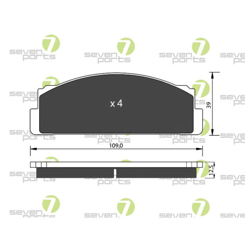 Plaquettes de frein 7 Seven Parts SVP10011 à friction stable sans bruit pour Fiat