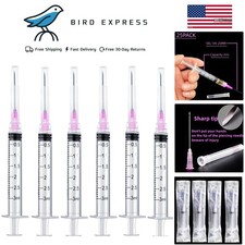 25 Pack 3ml Syringe with Luer Lock 18 Gauge Sterile Individually Sealed