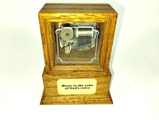 Music Box, Works, Plays " How Great Thou Art", Solid Oak Hardwood