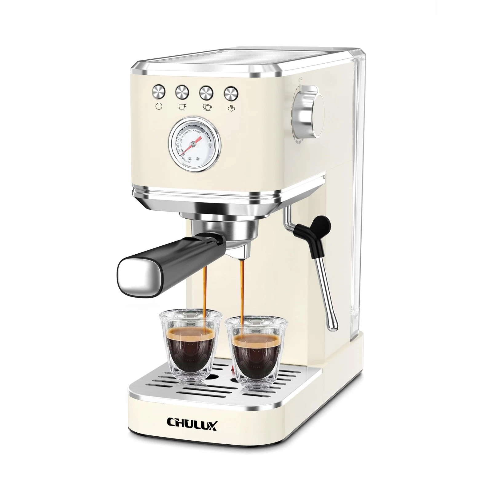 Slim Espresso Machine with Milk Frother, 20 Bar Professional Italian Pump Esp...
