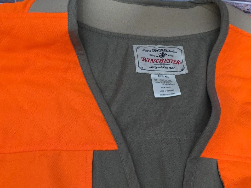 Chaleco de Tiradores Winchester XXL Naranja Vintage con Bolsa de Juego Trasera - Años 90 Caza Foto 4 de 4