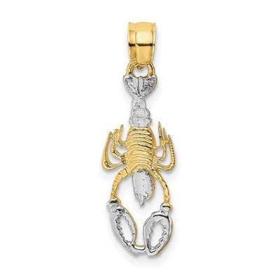 14k Gelbgold mit Rhodium Karabiner Anhänger