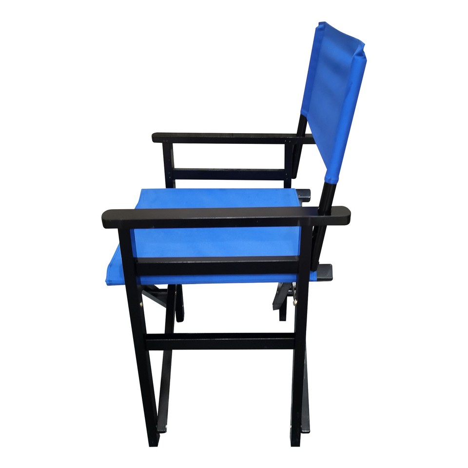 Wooden Folding Director Chairs with Canvas Seats Blue 2 Piece Set eBay