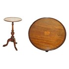 STUNNING ANTIQUE SHERATON REVIVAL MAHOGANY TRIPOD SIDE END LAMP WINE TABLE