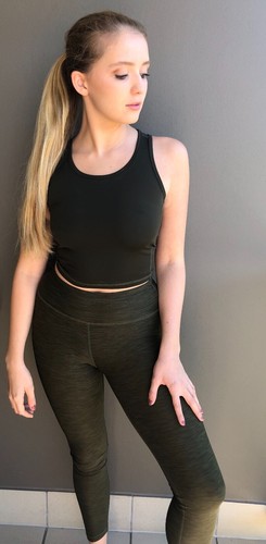 Women Athletic Workout Running Yoga Gym Top  Sleeveless Halfbody Vests black - Imagen 4 de 7