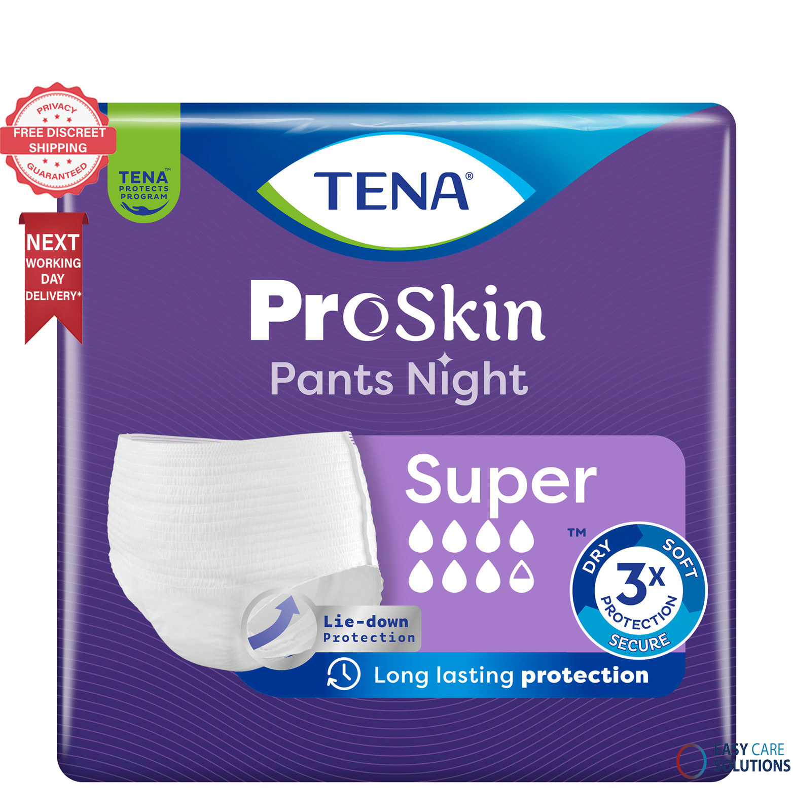 TENA Pants Night Super - Large - 1 Pack of 10 - 10 Incontinence Pants