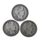 1909 P/O/S Barber Half Dollar 50c 90% Silver Lot of 3 Coin Year Set