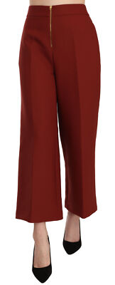 JUCCA Pants Red High Waist Cropped Flared Dress Formal Trouser IT44/US10/L $500