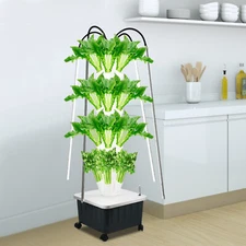 Hydroponic Growing System with Grow Light 40 Pods Indoor Hydroponic Tower Garden