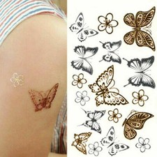 Flash Temporary Adhesive Tattoo Butterfly Gold Silver Party Gift