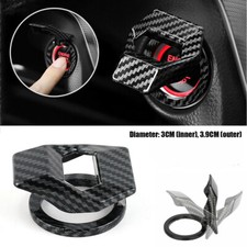 Car Accessories Engine Parts Start Push Button Switch Cover Carbon Fiber Black