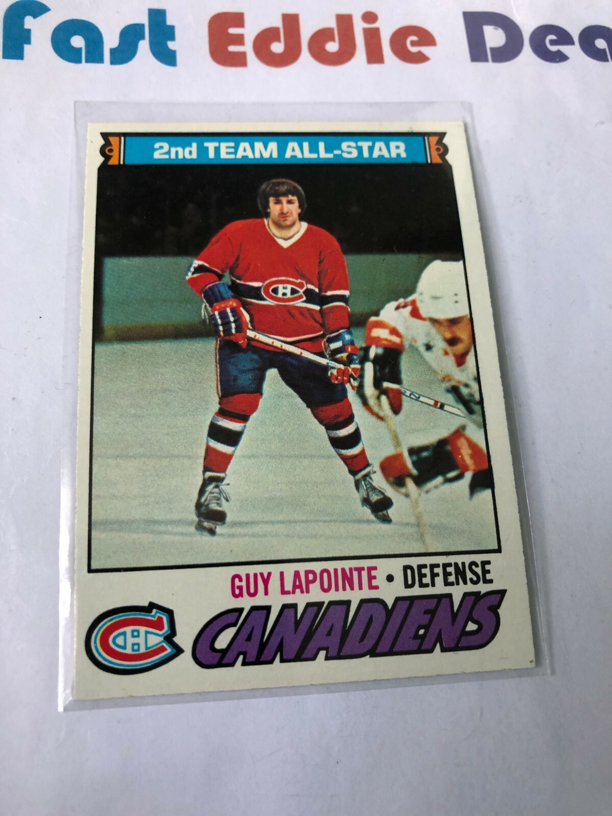 TOPPS NHL HOCKEY 1977-78 GUY LAPOINTE CARD 60 MONTREAL CANADIENS EXCELLENT