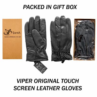 Viper Fleece gefütterte thermisch isolierte Echtleder Herrenhandschuhe Touchscreen