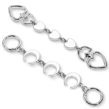Thinp 2 Pcs Purse Extender Chain Purse Strap Extender Silver Bag Extender