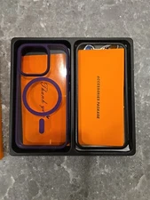 Magnetic Cellphone Case For iPhone 15 Pro Clear/purpl Powerful Force 6.1"