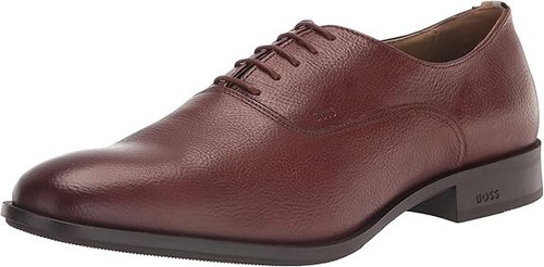 BOSS by Hugo Boss Men's Colby Oxford Dress Shoes in Grain Leather - Brown 11 - Picture 2 of 17