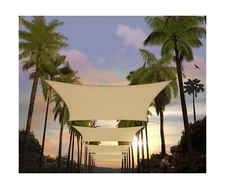 Amgo 16' x 20' Beige Rectangle Sun Shade Sail Canopy Awning ATAPR1620, 95% UV...