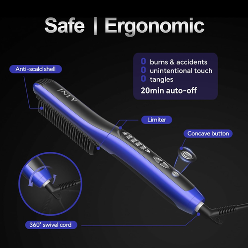 Hair Straightener Comb, Ionic Hair Straightener Brush, 3 in 1 Hot Comb, 6 Temps - Picture 6 of 8