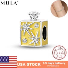 MULA 925 Sterling Silver Charm CZ Orange Star perfume Bottle For Women Bracelet