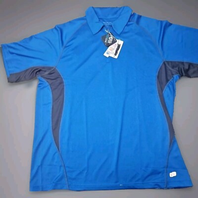 NWT Men's North End Sport XXL POLO SHIRT S/S Golf Wear Olympic Blue W/Cool Logik