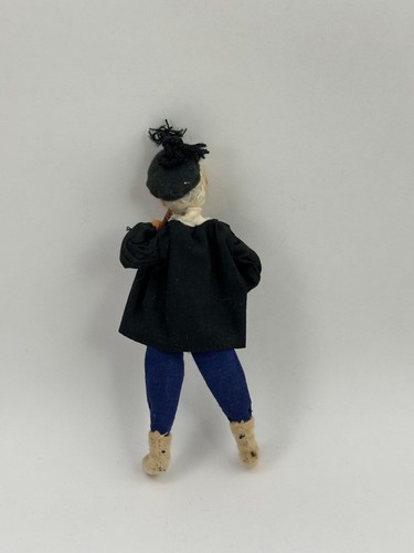 "Muñeca antigua vintage hecha a mano de fieltro de tela para hombre arte popular casa de muñecas 5,5""" - Imagen 6 de 9