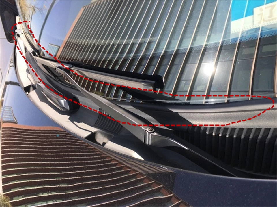 Black Car Rubber Seal Under Front Windshield Panel Sealed Trim Moulding Strips - Image 4 of 4